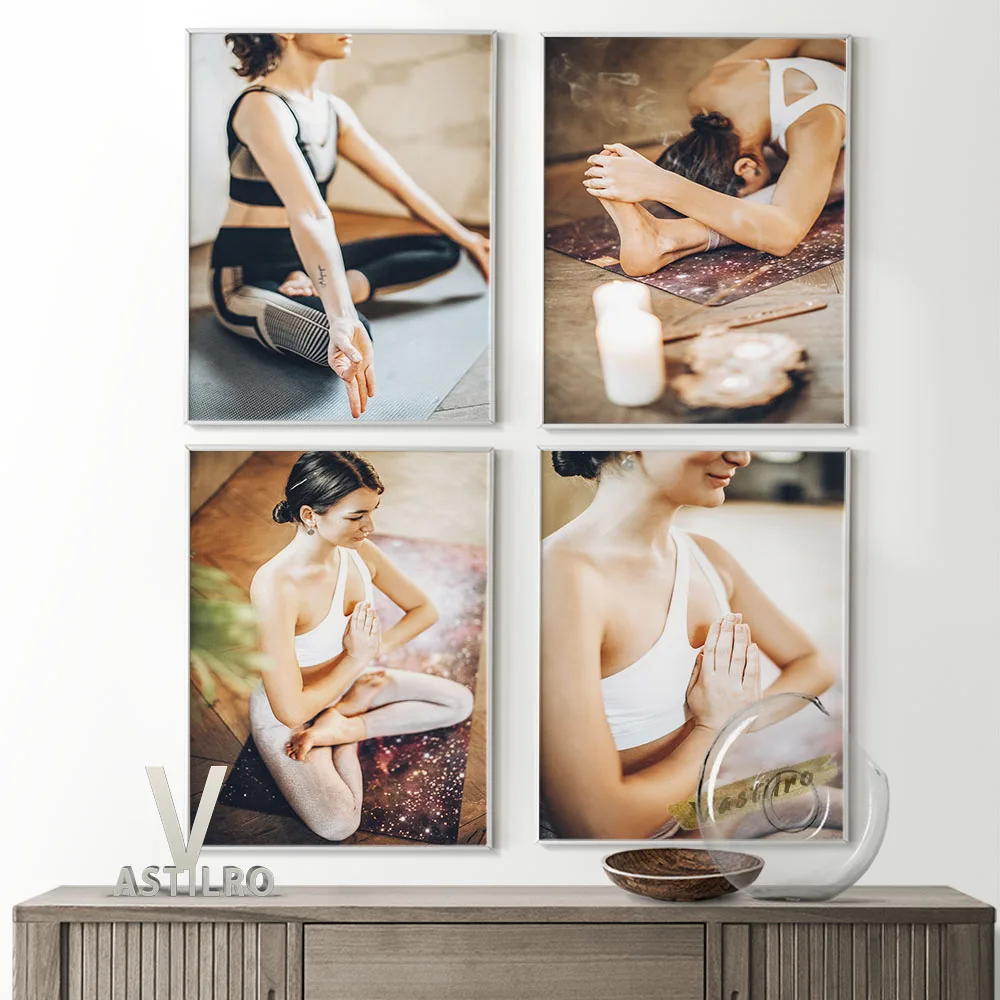 

Yoga Girl Bodybuilding Wall Picture Art Prints Meditation Relaxed Asana Modern Poster Namaste Sport Gym Living Room Home Decor