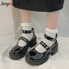 Японские студенческие туфли, Студенческая обувь для девочек в стиле лолита, униформа JK, женская обувь с ремешком на щиколотке в форме сердца, Туфли Мэри Джейн