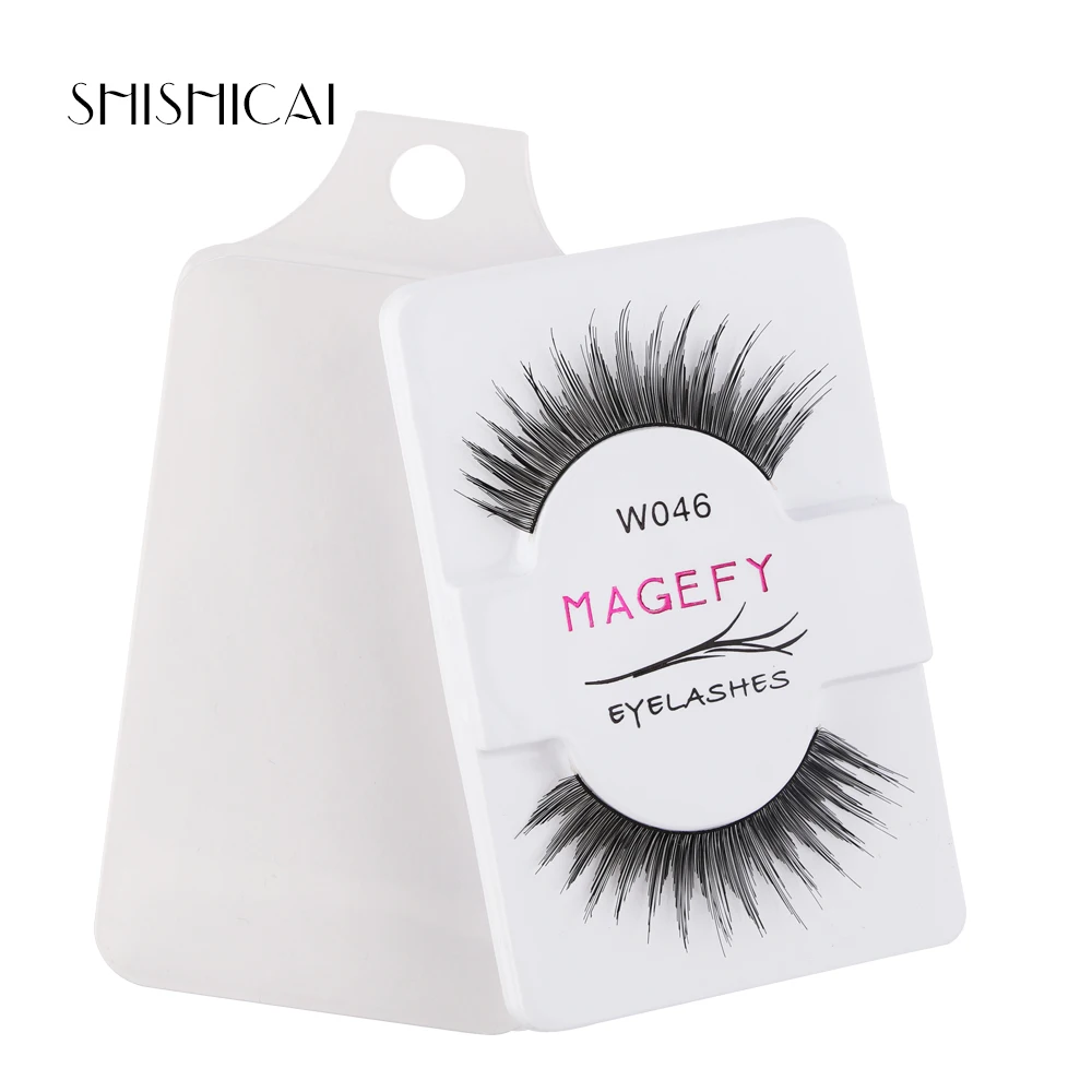 50 Pairs/Lot False Eyelashes pack Natural Black Synthetic Hair Full Strip Lashes 1-1.5cm Women Makeup Tools Cilios | Красота и