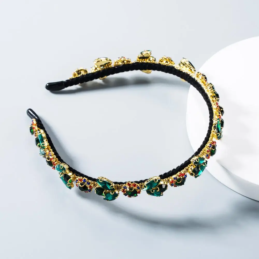2020 модные с цветочным узором из стразов и повязка на голову цветной ободок