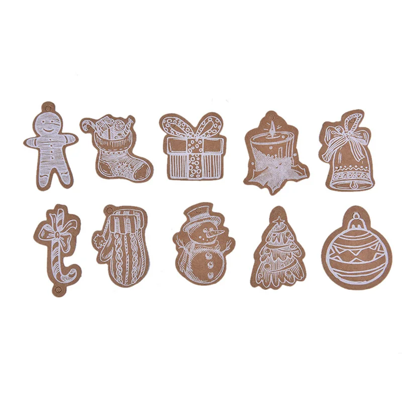 

Christmas Gift Tags Kraft Paper Tag Label Xmas Gift For Home New Year Party DIY Label Gift Box Hang Tag Garment Tags