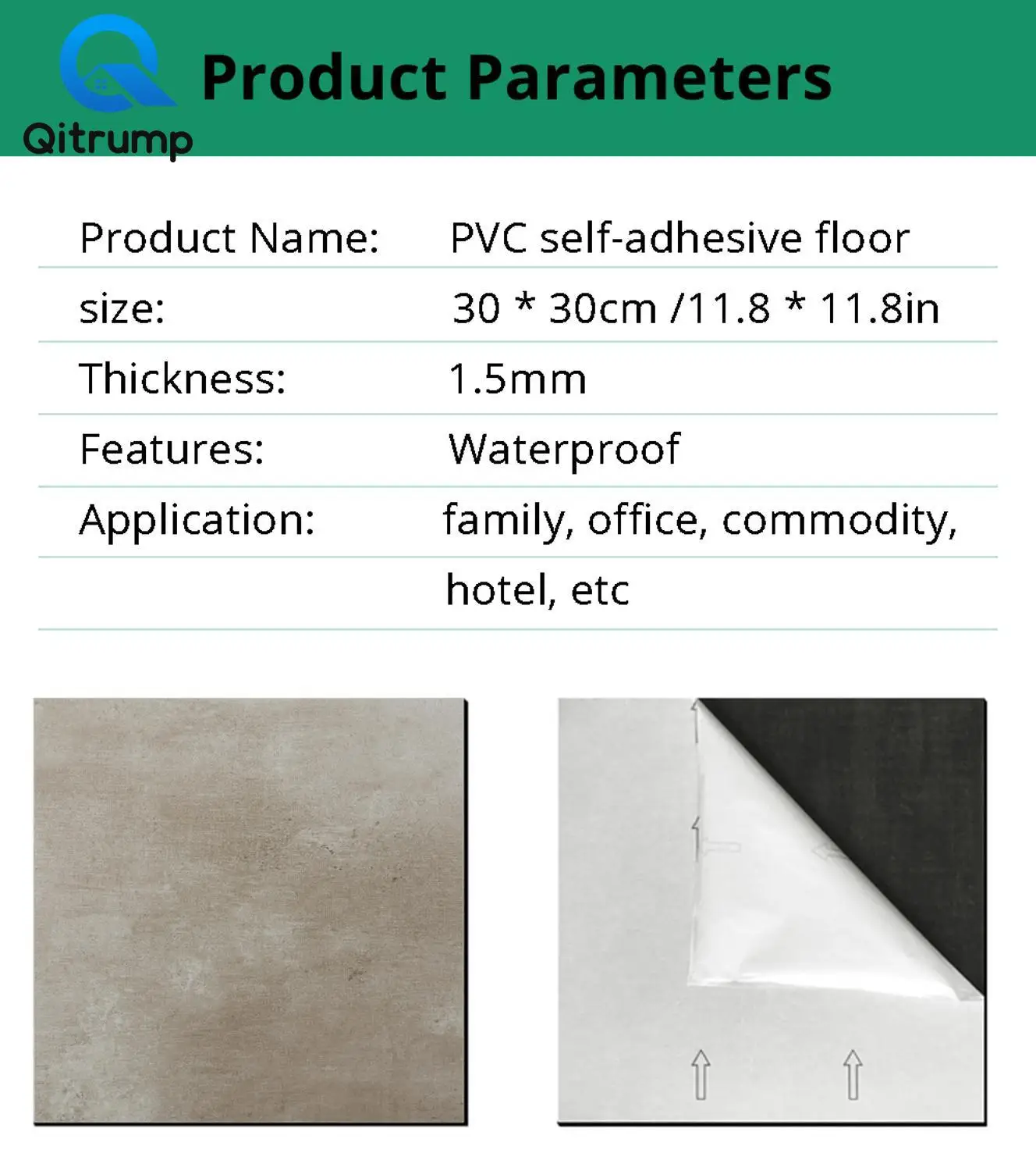 

Vinyl Waterproof Self-adhesive Marble Wallpaper Floor Sticker Decorative Film Bedroom Kitchen DIY Tile Wall Ground Contact Paper