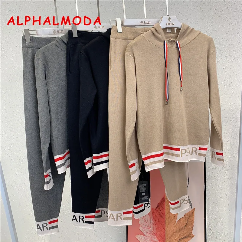 Женский спортивный костюм ALPHALMODA свитер с капюшоном длинными рукавами и штаны
