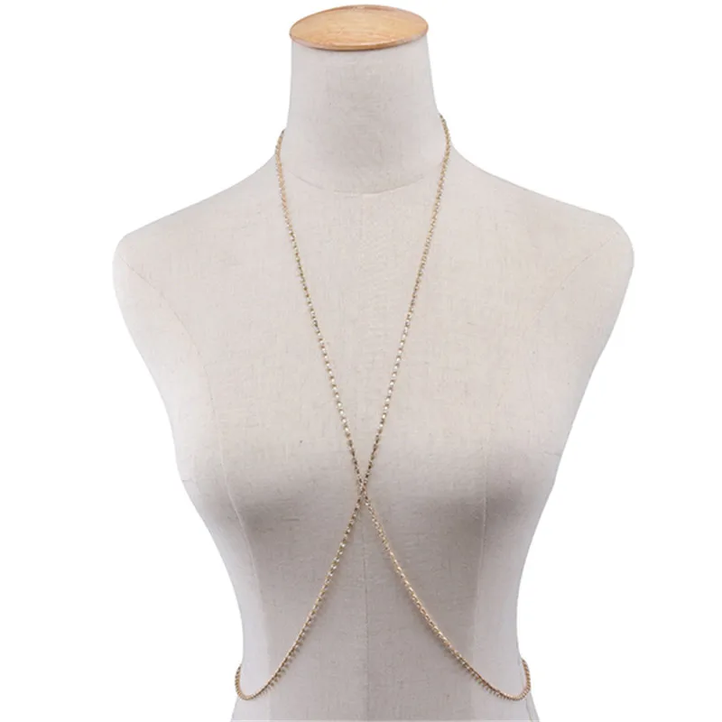 

Sexy Crystal Chain Women Fashion Bra Harness 2021 Summer Beach Bralette Chain Body Jewelry Fit for Jewelry Gift