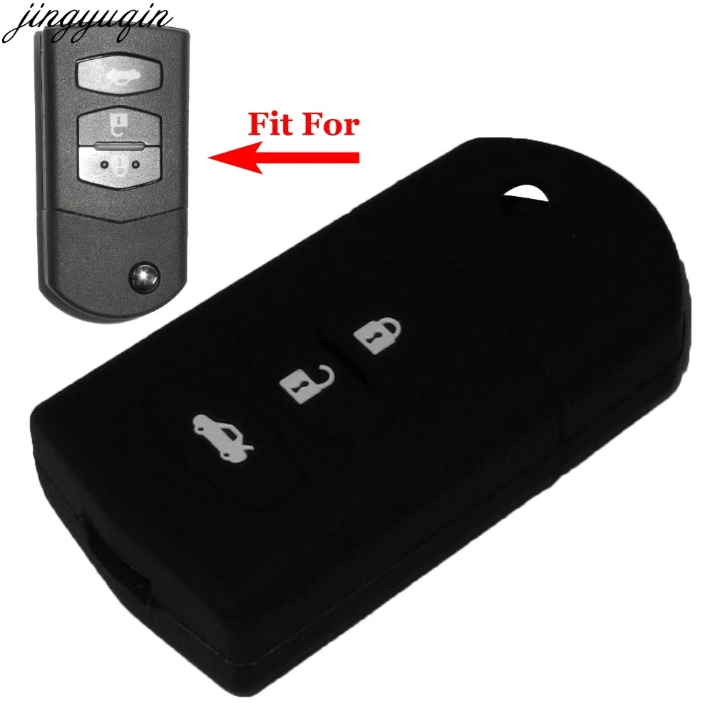 Jingyuqin чехол для автомобильного ключа с дистанционным управлением и 3 кнопками Mazda