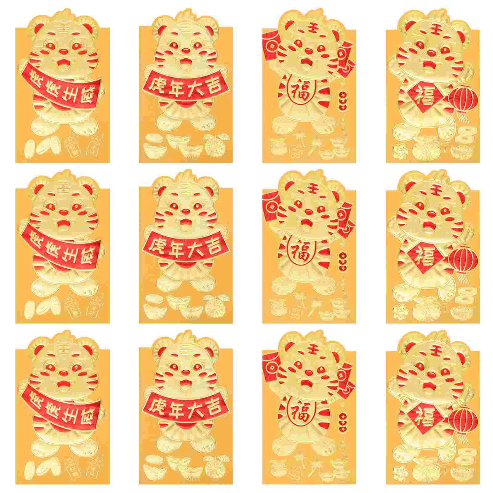 

60Pcs Creative Red Pockets Paper Red Packets 2022 Chinese New Year Red Packets