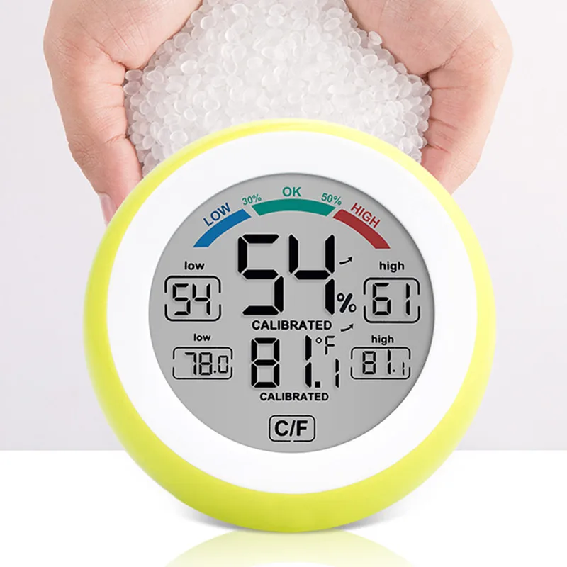 

4-color 3.14 Inch Electronic Thermometer Hygrometer Standing Station Wall Hanging Room Street Recorder