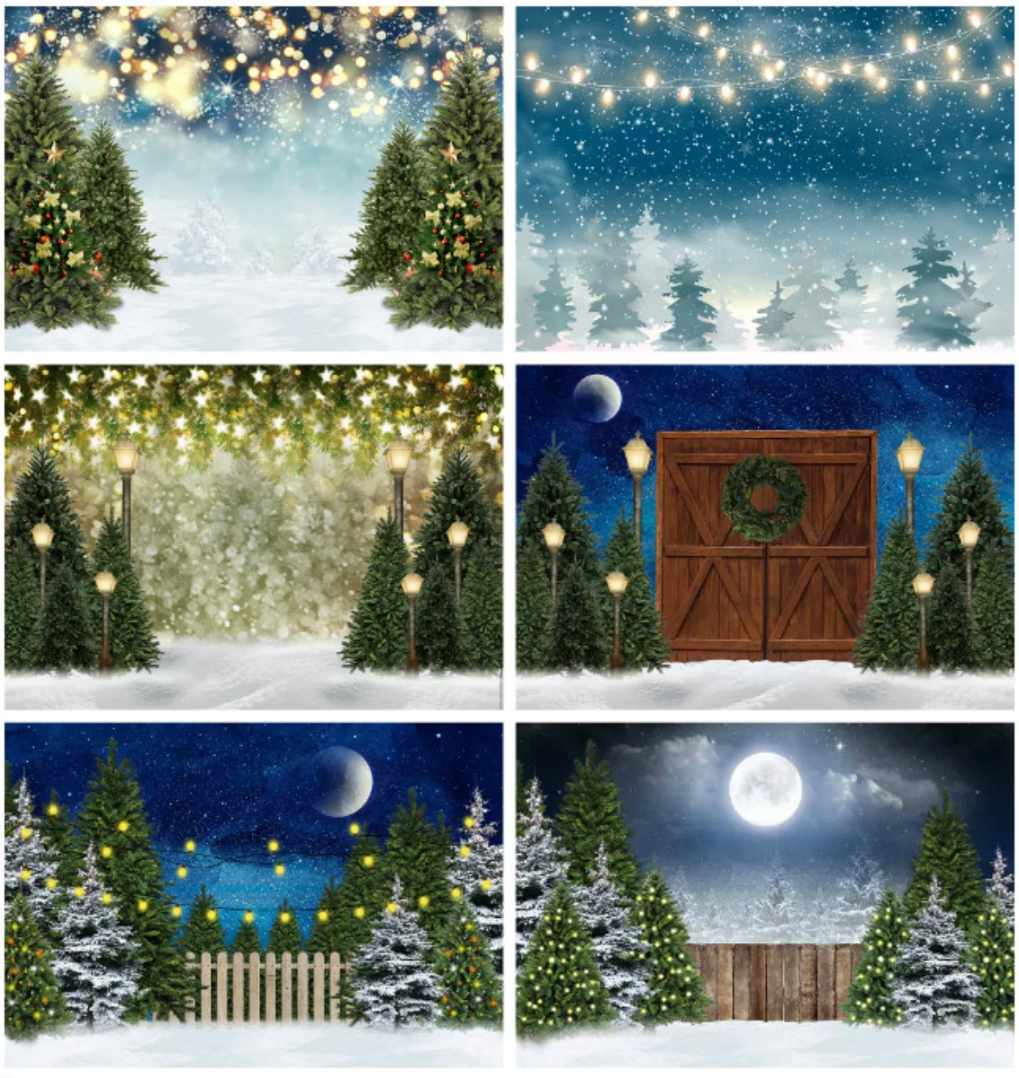 

Christmas Fir Forest Photo Backdrop Winter Snow Forest Tree Christmas Xmas Party Decor Photography Background for Photo Studio