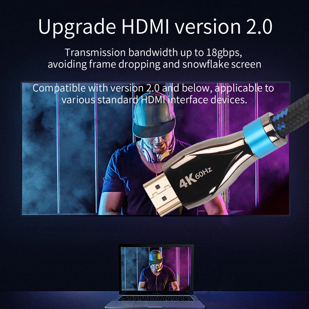 19 + 1 ядро совместимому с HDMI 2 0 кабель 4K для PS4 Apple ТВ 4k адаптер распределительной