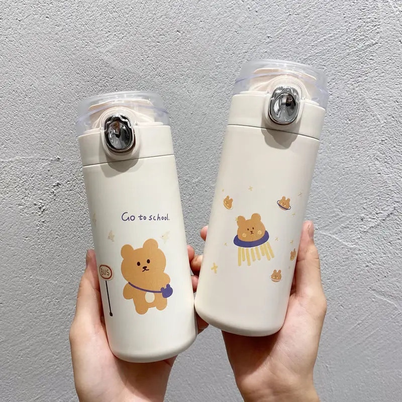 TR 320ml Cartoons Stainless Steel Vacuum Flask Cute Dog Coffee Tea Milk Travel Mug Gift Water Bottle Insulated Thermos Cup