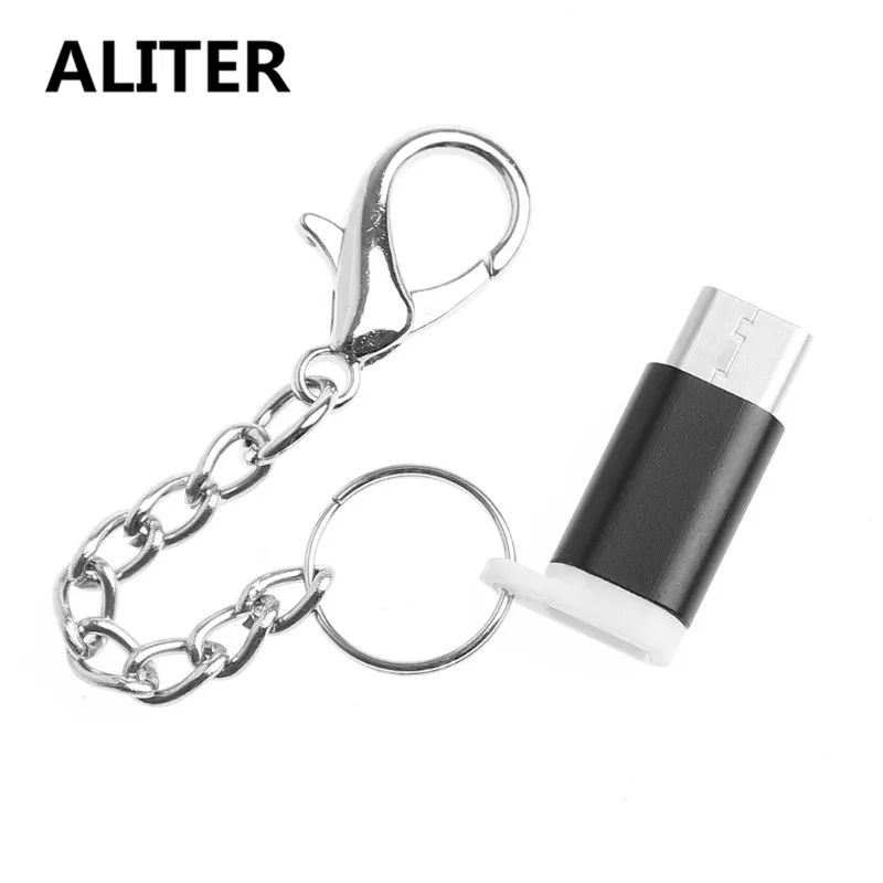 ALITER USB-C USB 3 1 Тип C штекер для микро гнездовой адаптер с цепочкой ключей от потери |