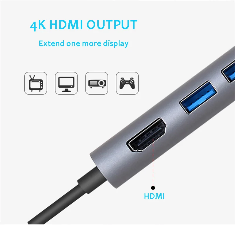 USB C концентратор адаптер док-станция для ноутбука 8 в 1 3 0 HDMI RJ45 Gigabit SD TF Macbook HP Huawei