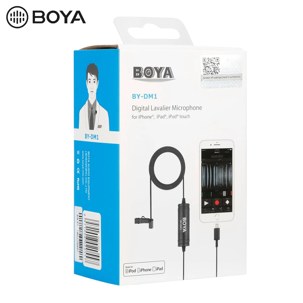 BOYA BY-DM1 Lavalier микрофон для iOS iPhone Xs Xr 8 7 SE 6S iPad Pro Air mini 2 iPOD TOUCH MFi Сертифицированный