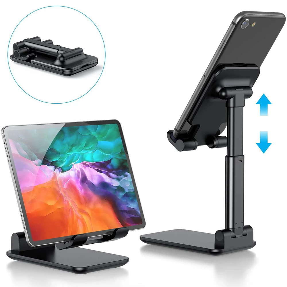 YelWong Phone Holder Portable Tablet Holder iPad Stand Desktop Bracket Adjust Foldable Stand for iPhone Samsung Xiaomi Huawei