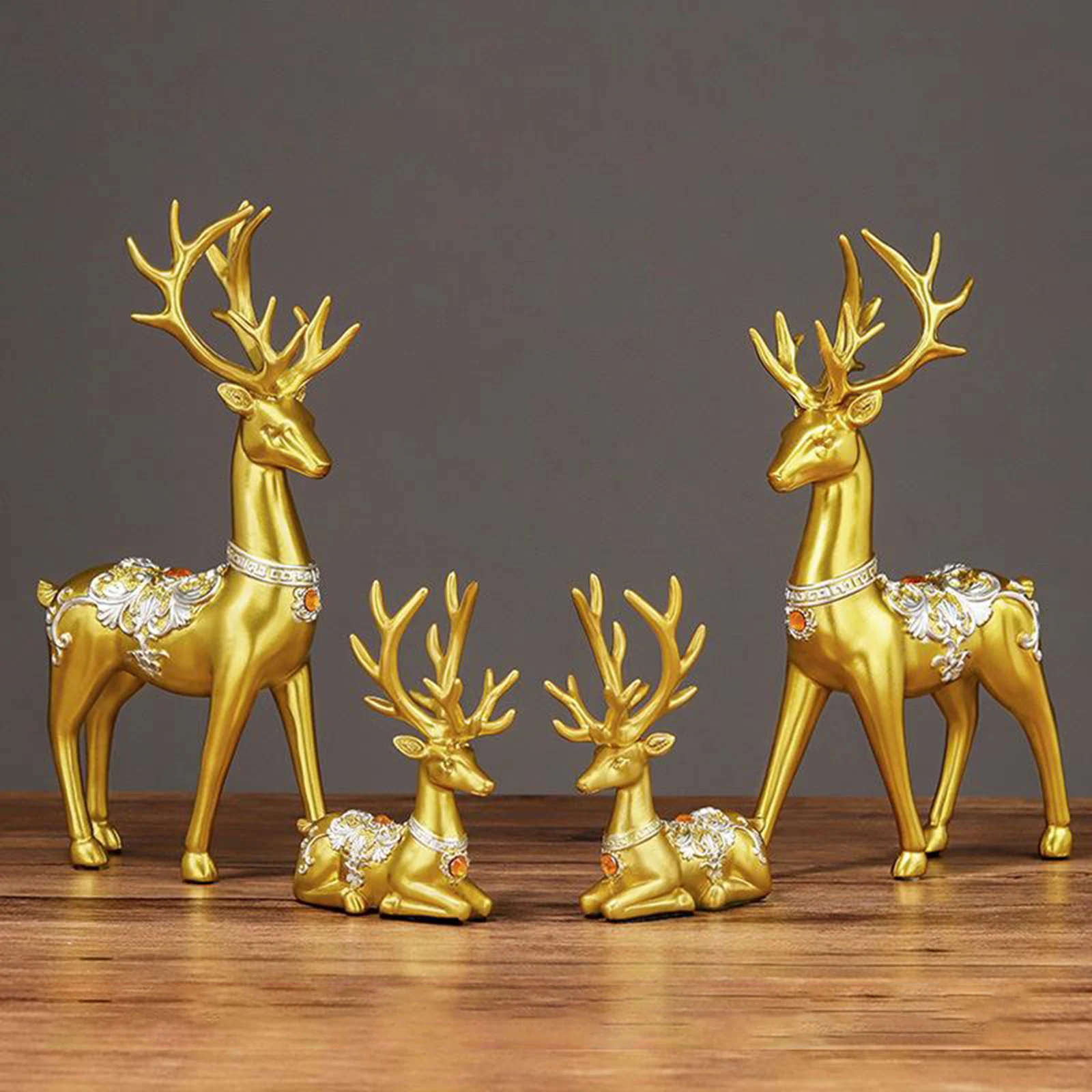 

Premium Elk Figurines Small Sculpture Nordic Animal Ornaments Modern Desktop