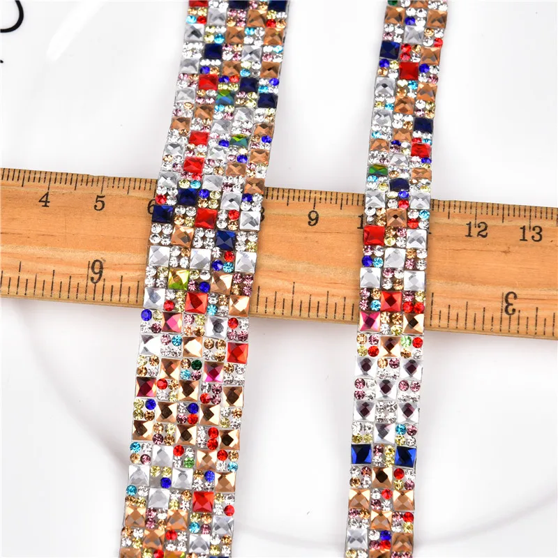 2 звеньев прямоугольная Смешанная стеклянная Горячая фиксация Стразы обрезанная