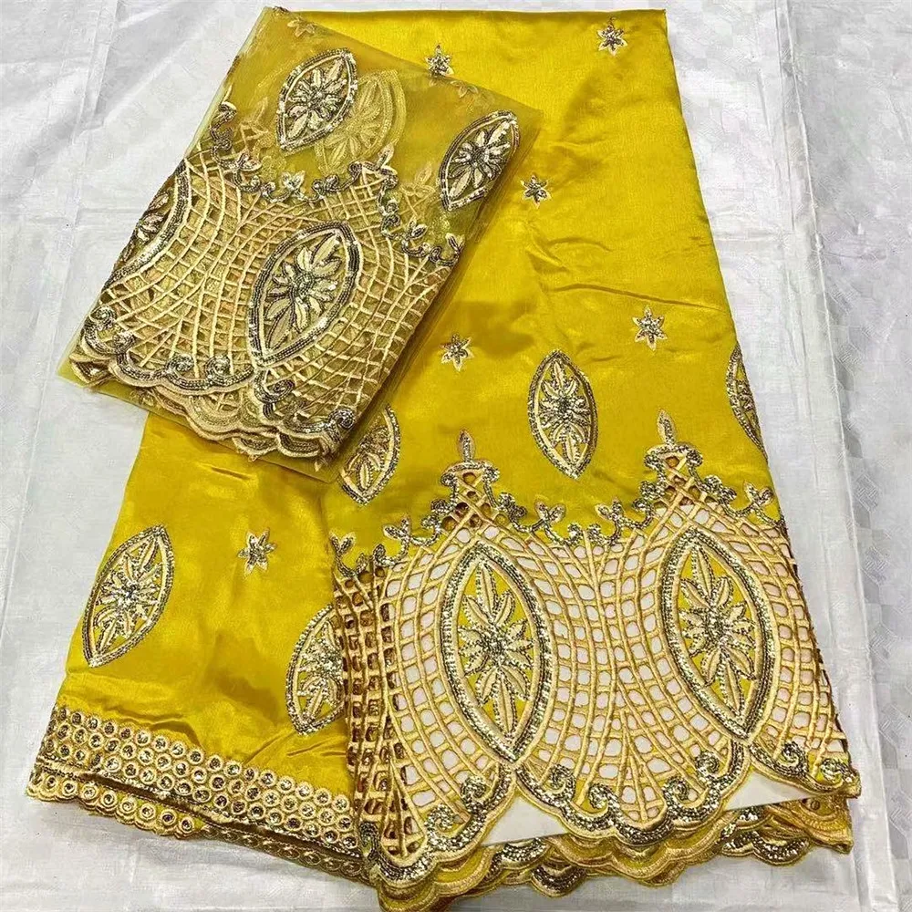 Блестки Африканский Джордж кружево с шелковой тканью нигерийская блузка обертка