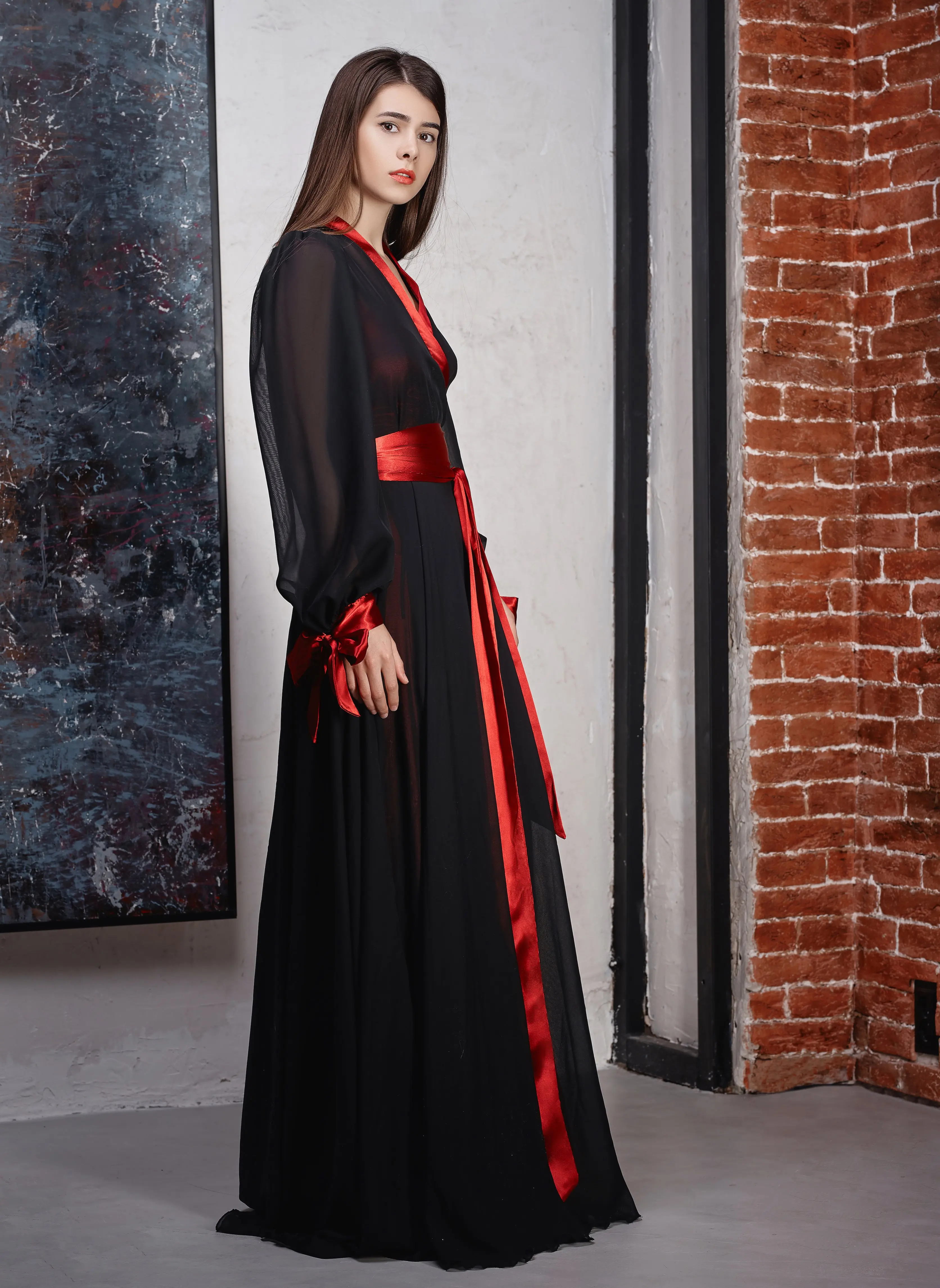 Женский свадебный халат на заказ свадебное белье с длинным рукавом банный одежда