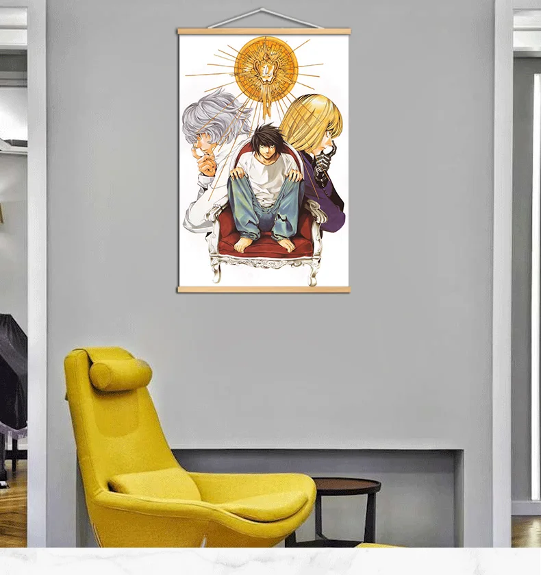 Постеры классические из аниме Death Note Холщовый плакат украшение для бара комнаты