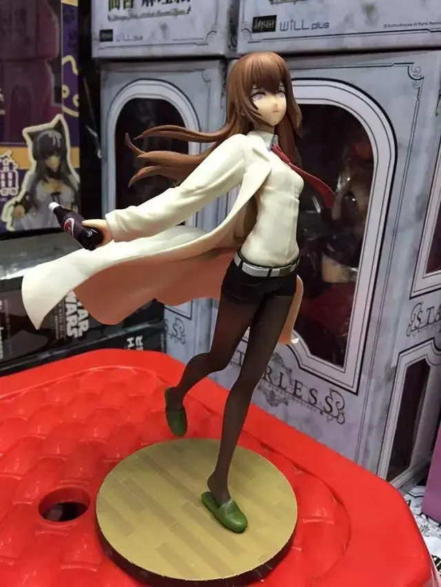 Фигурку Makise Kurisu Steins Gate 21 см белое пальто Ver ACGN кукла подарки из ПВХ игрушки Brinquedos
