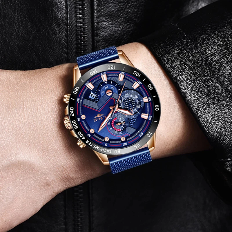 

Mode Herren Uhren Top Brand Luxus Armbanduhr Quarz Uhr Blau Uhr Mnner Wasserdichte Sport Chronograph Relogio Masculino