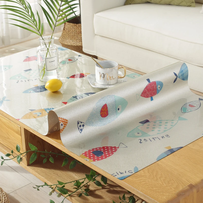 Скатерть из ПВХ непромокаемая маслостойкая Пыленепроницаемая мягкого