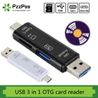 PssPzz Type C, Micro USB и USB 3 в 1 OTG Кардридер высокоскоростной Универсальный OTG TFUSB для Android Компьютерный разъем расширения