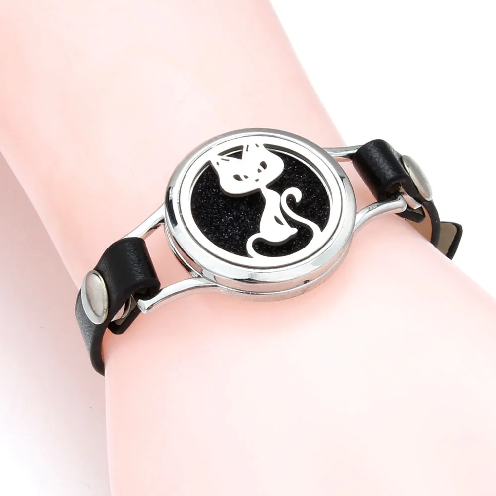 Арома-диффузор Древо жизни браслет из кожи и нержавеющей стали для женщин