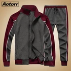 Спортивный костюм для мужчин 2 предмета, Свитшот и брюки, приталенный, модный брендовый, комплект одежды для спорта, осень-весна 2021