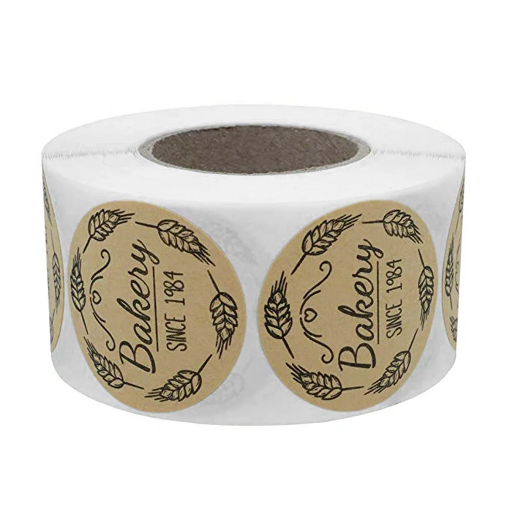 500 шт./рулон крафт печенья пшеничная пекарня с 1986 го года наклейки ручной работы