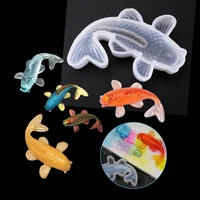 1pc fish tail koi silicone resin mold jewelry fishtail uv epoxy resina mold for diy pendant charms making jewelry