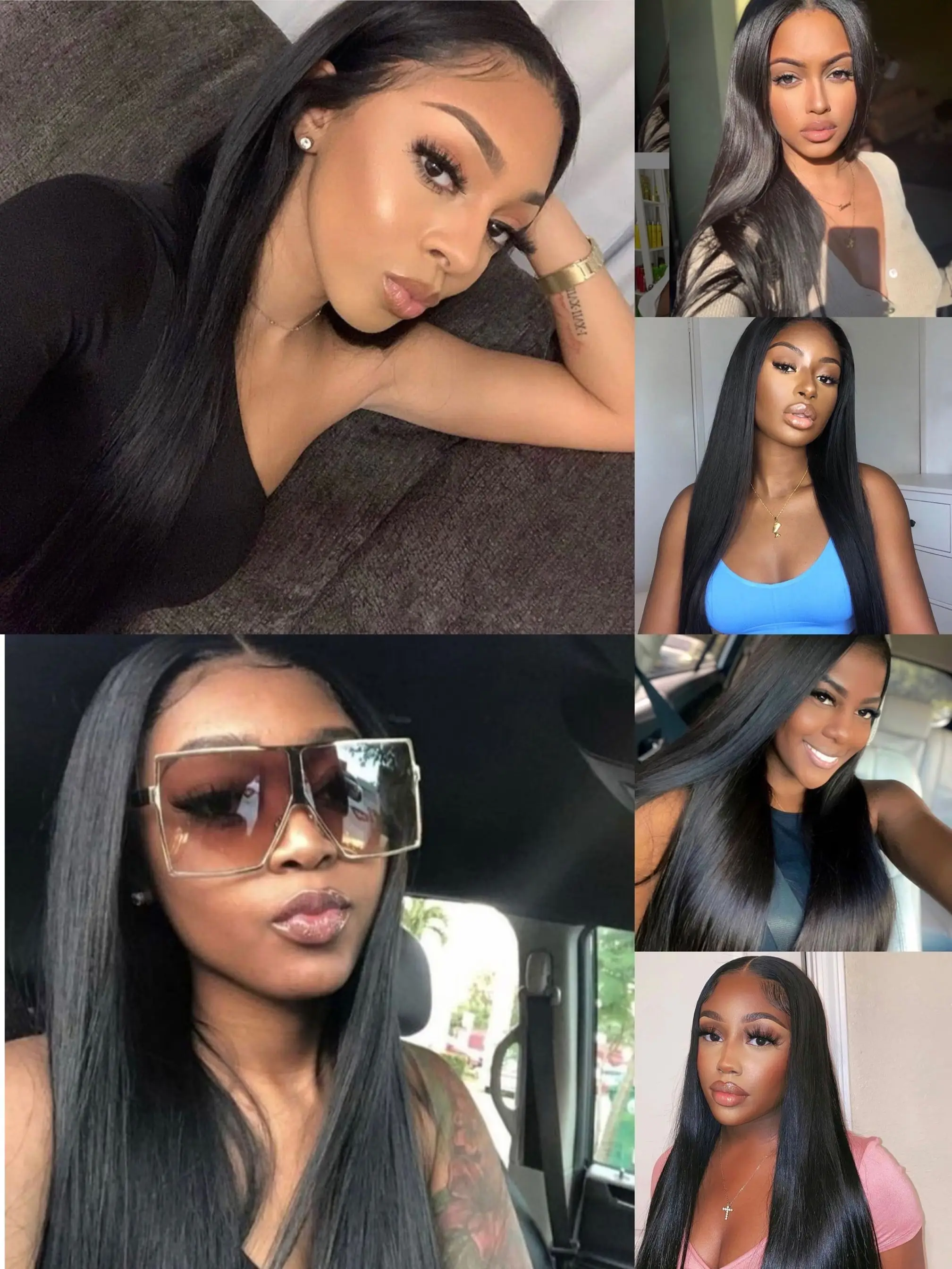 Прямые пучки с застежкой № 1B из натуральных бразильских человеческих волос