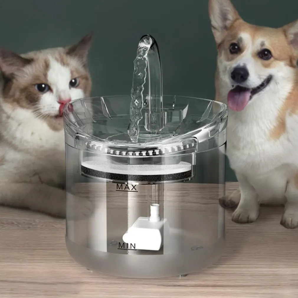 

1.8L Pet Water Dispenser With Faucet Transparent Filter Quiet Automatic Pet Drinking Fountain For Cats Dogs With Sensor Kit