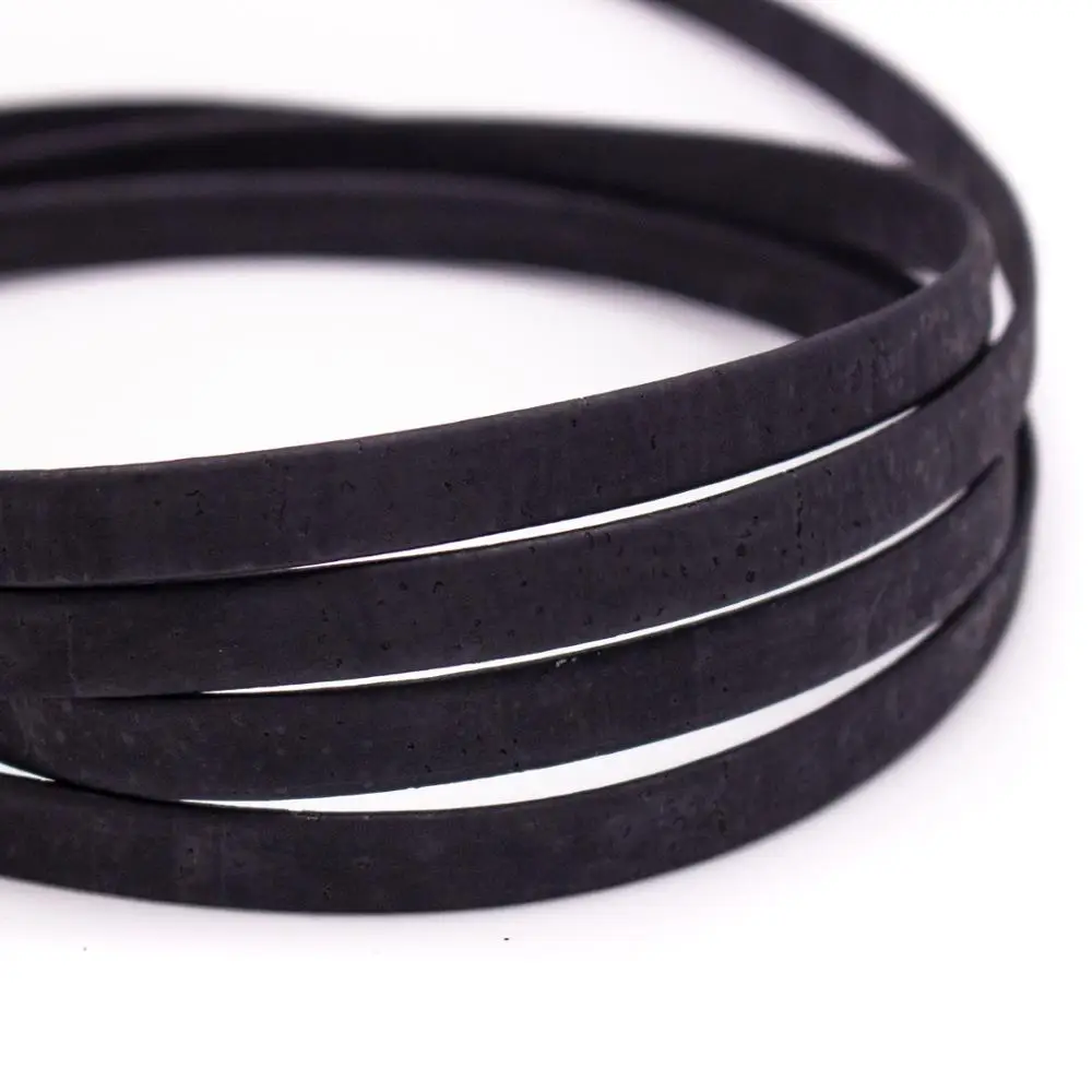 

10 meters Black 10mm flat cork cord cor-311