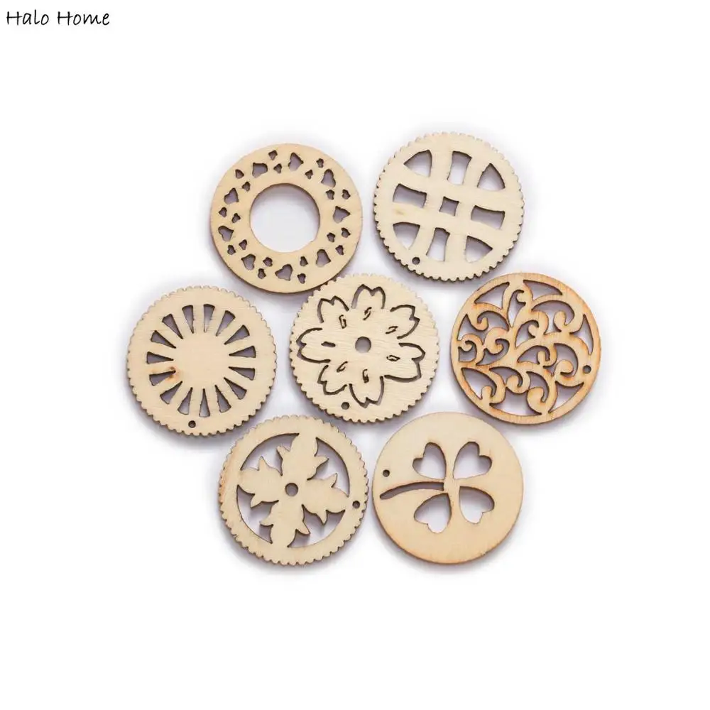 30 шт полый круглый древесные опилки Скрапбукинг Carfts ручной работы Домашняя