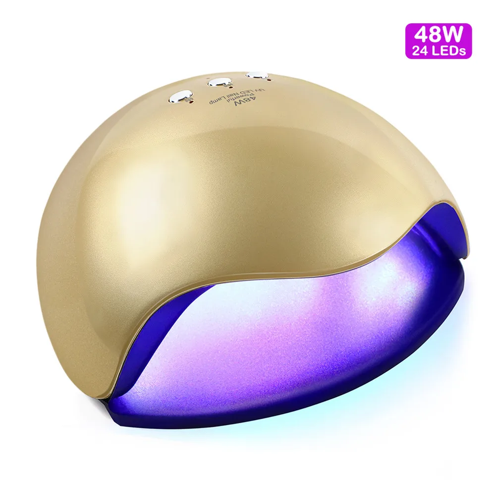48W 24LEDS Gold 24/36/80 Вт УФ светодиодная лампа для ногтей Сушилка для ногтей гель лак 12/36 СИД УФ лампа для ногтей машина для отверждения 60 s/120 s таймер разъем USB - Цвет: 48W 24LEDS Gold