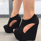 Туфли-лодочки женские из искусственной замши, на платформе, большие размеры 44, 46, 50, 51, 52