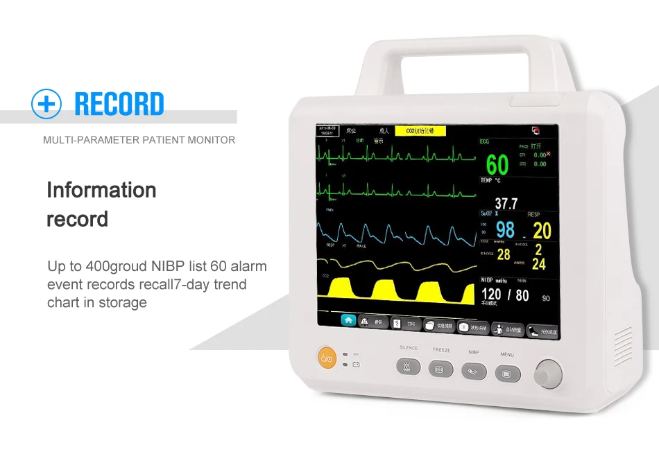 M8 ICU модульный монитор пациента параметры NIBP, Spo2, PR, ECG, RESP, TEMP