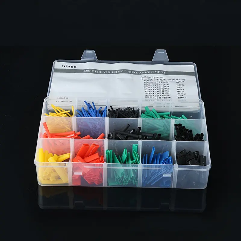 530 шт изоляционная втулка комплект термоусадочная смешанные Цвет ПВХ Материал