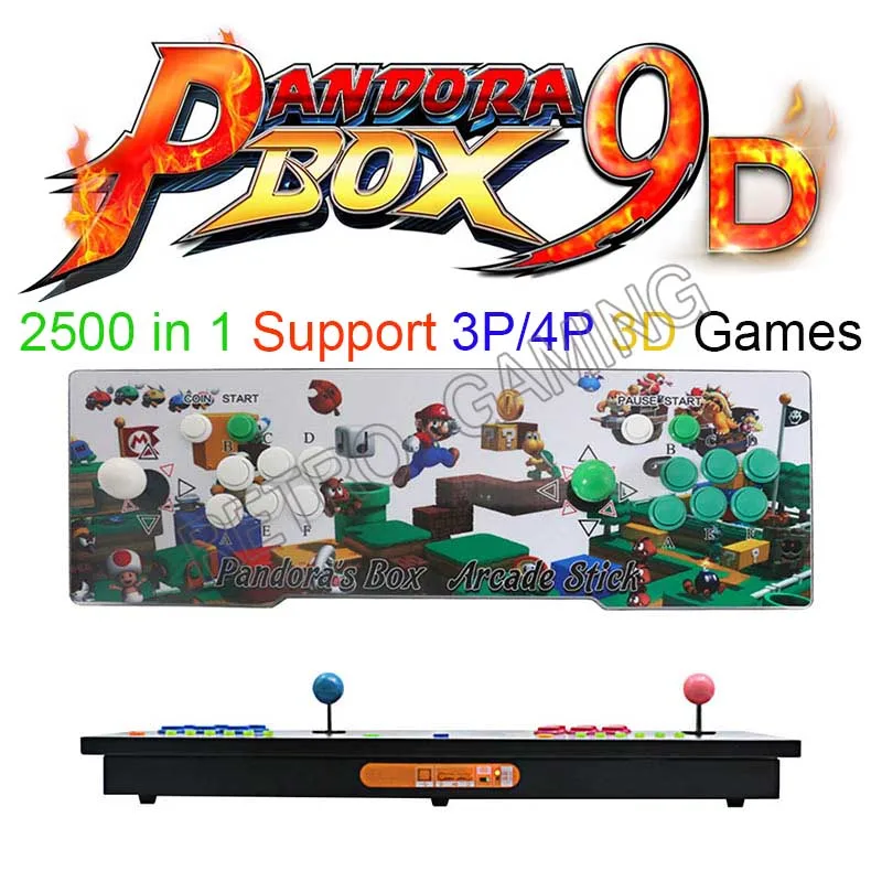 Super Mario Встроенный Pandora box 9d 2500 В 1 аркадная игровая консоль поддержка 3P 4P игровой usb-геймпад Plug and play Поддержка 3d игры mutal Kombat - Цвет: Super Mario
