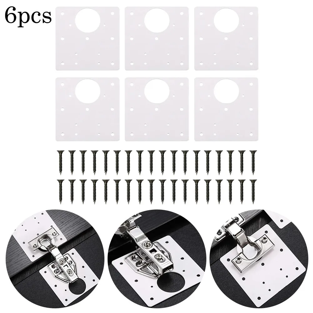 

6pcs Hinge Repair Plate Furniture Kitchen Cupboard Cabinet Door Home ABS Furniture Hardware Accessories