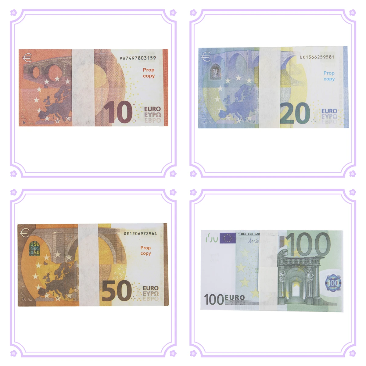 

100 Stks/set Magic Props Bankbiljetten Simulatie Euro Valuta Props Party Decor Speelgoed fake monney look real