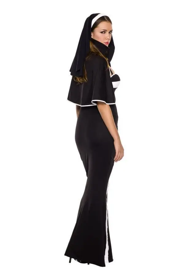 Сексуальный костюм ведьмы платье монахини косплей на Хэллоуин бальный