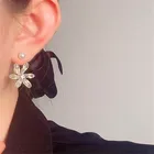 Корейские модные дизайнерские прозрачные акриловые серьги с цветами 2022 новые женские серьги