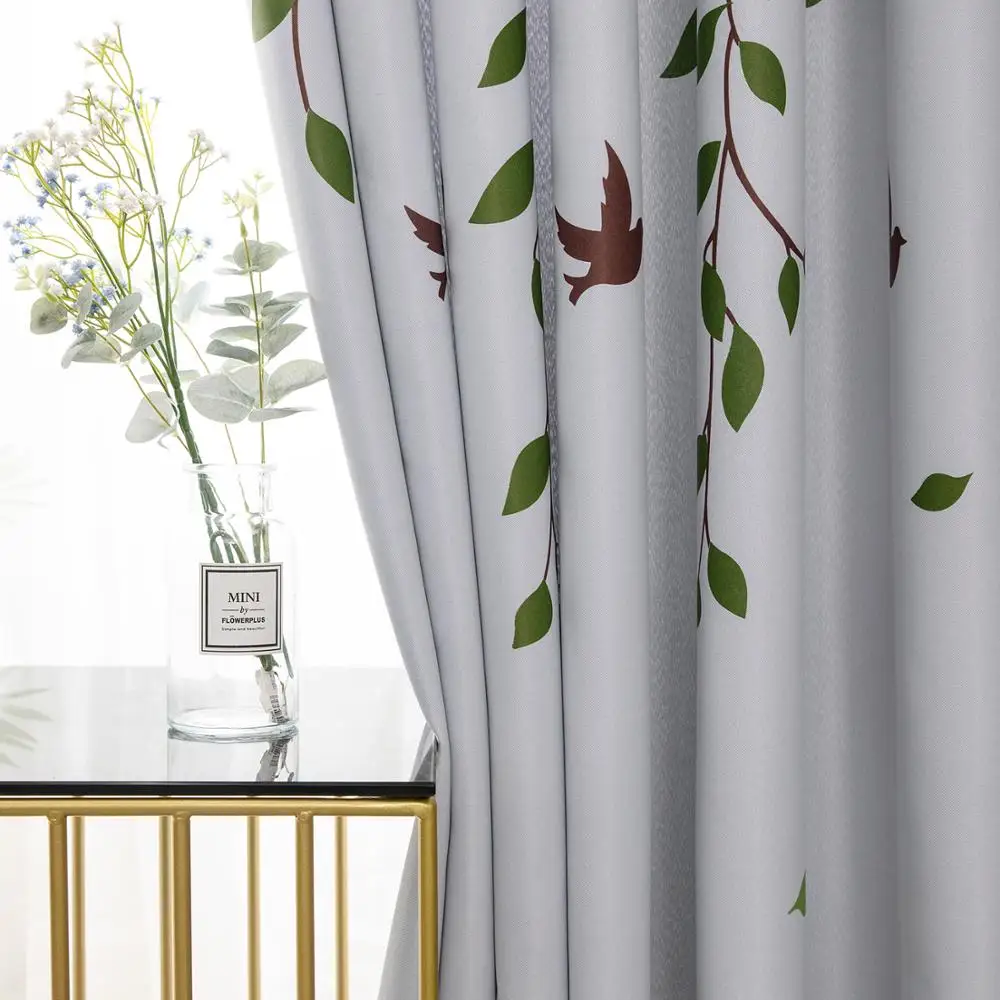 Длинные светонепроницаемые шторы YokiSTG с тропическими листьями занавески из