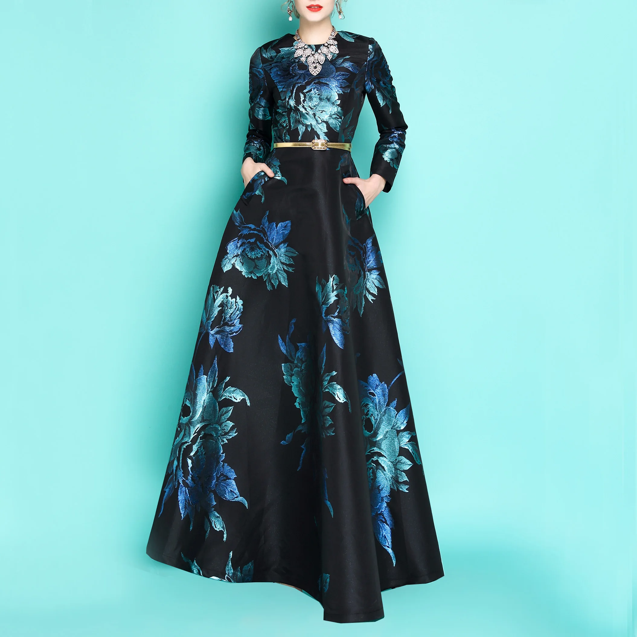 Новинка размера плюс элегантное женское платье Бохо цветочное жаккардовое