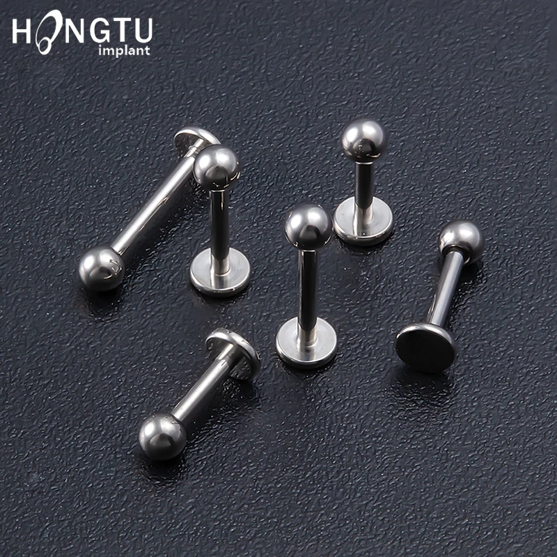 

1PCS Medical Titanium Steel Stud Earring Punk Rod Ball-Type Screws Small Earrings Unisex Ear Bone Nail Lip Piercing Jewelry