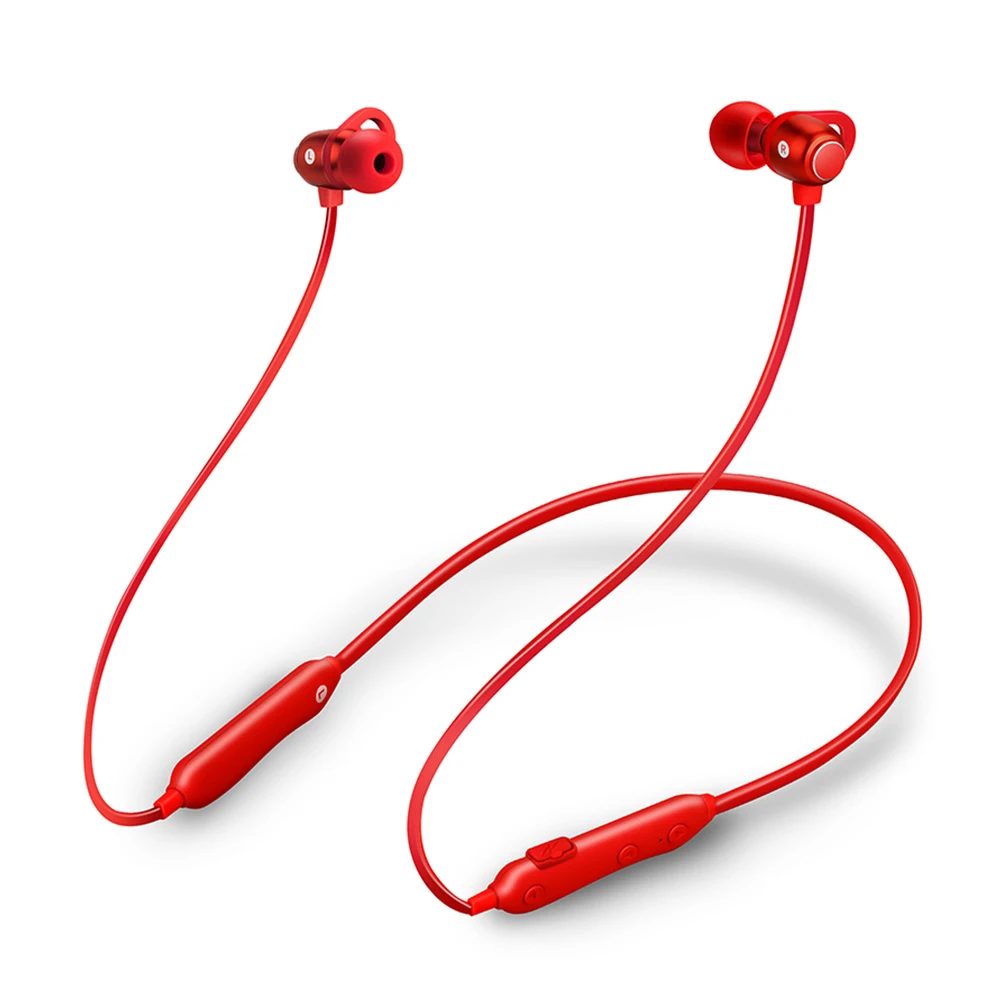 QCY S6 магнитные Bluetooth наушники с микрофоном беспроводные наушники спортивные наушники IPX4 Шейная гарнитура для всех телефонов - Цвет: Red