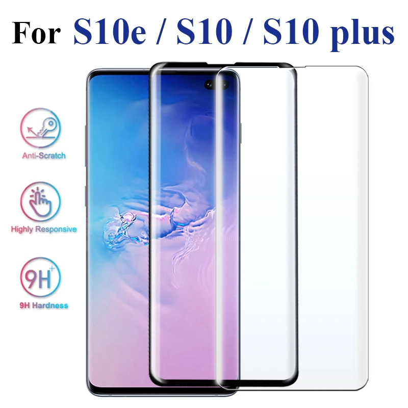 Защитное стекло 9D для Samsung Galaxy S10 Plus Защита экрана S 10 S10e s10 plus edge закаленное