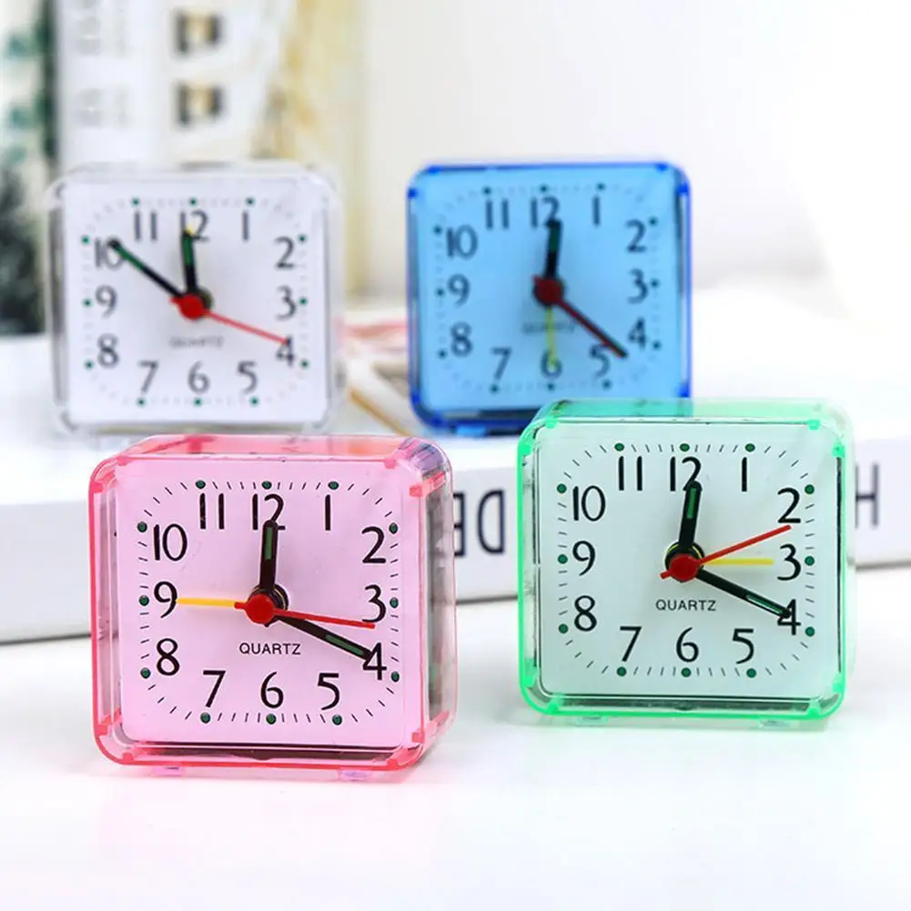 

Modern Mini Quartz Clock Travel Alarm Clock Bedroom Home Clock Color Table 4 Y8y1